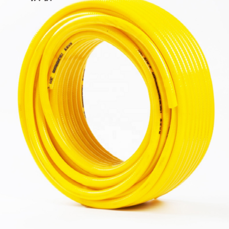 Żółty kolor pleciony z PCV wzmocnić plastikowy wąż ogrodowy z PCV z chińskiej fabryki